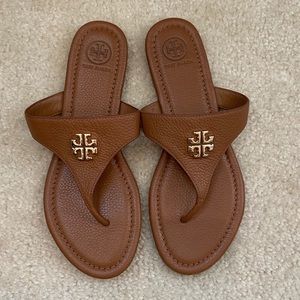 Tory Burch Camel Thong Sandals